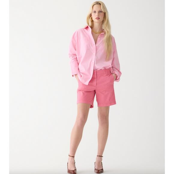 J.Crew 7" Stretch Chino Short Classic Minimalist Preppy Casual Pink US 4 NWT - Picture 1 of 11